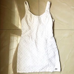 White laced mini dress